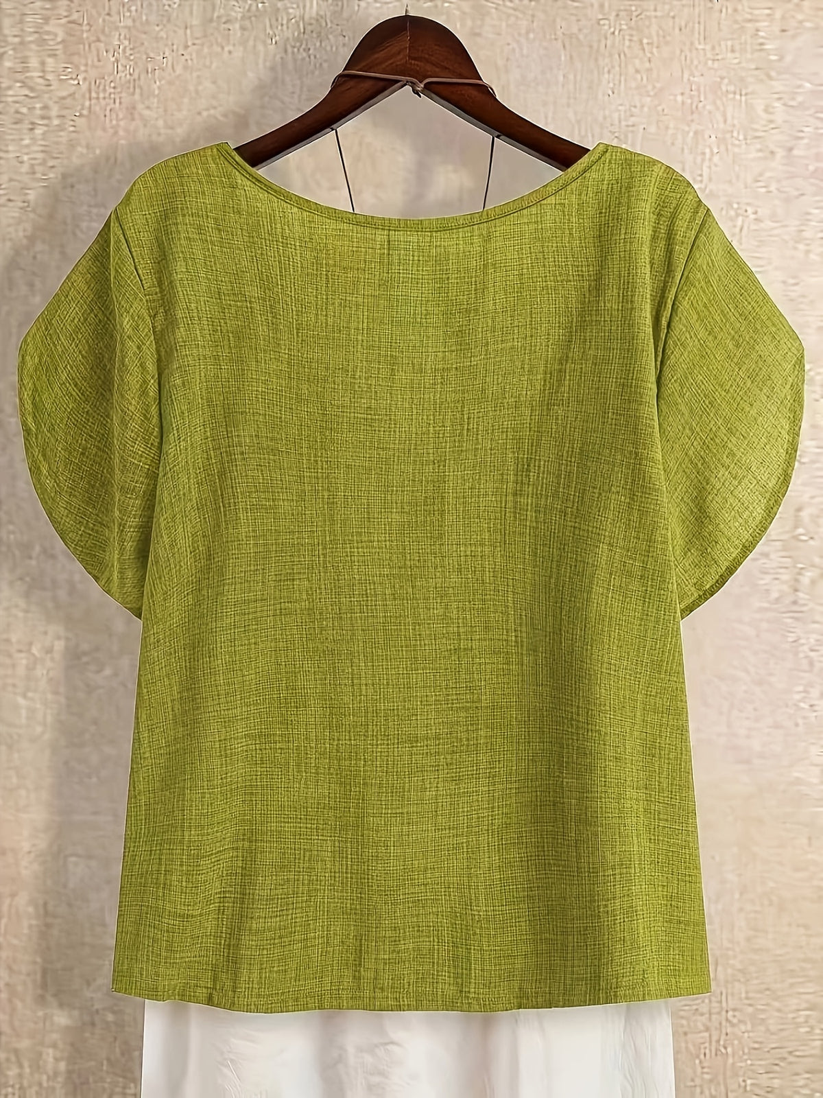 Women'S Solid Fashion Shirt for Summer - Greenish Yellow