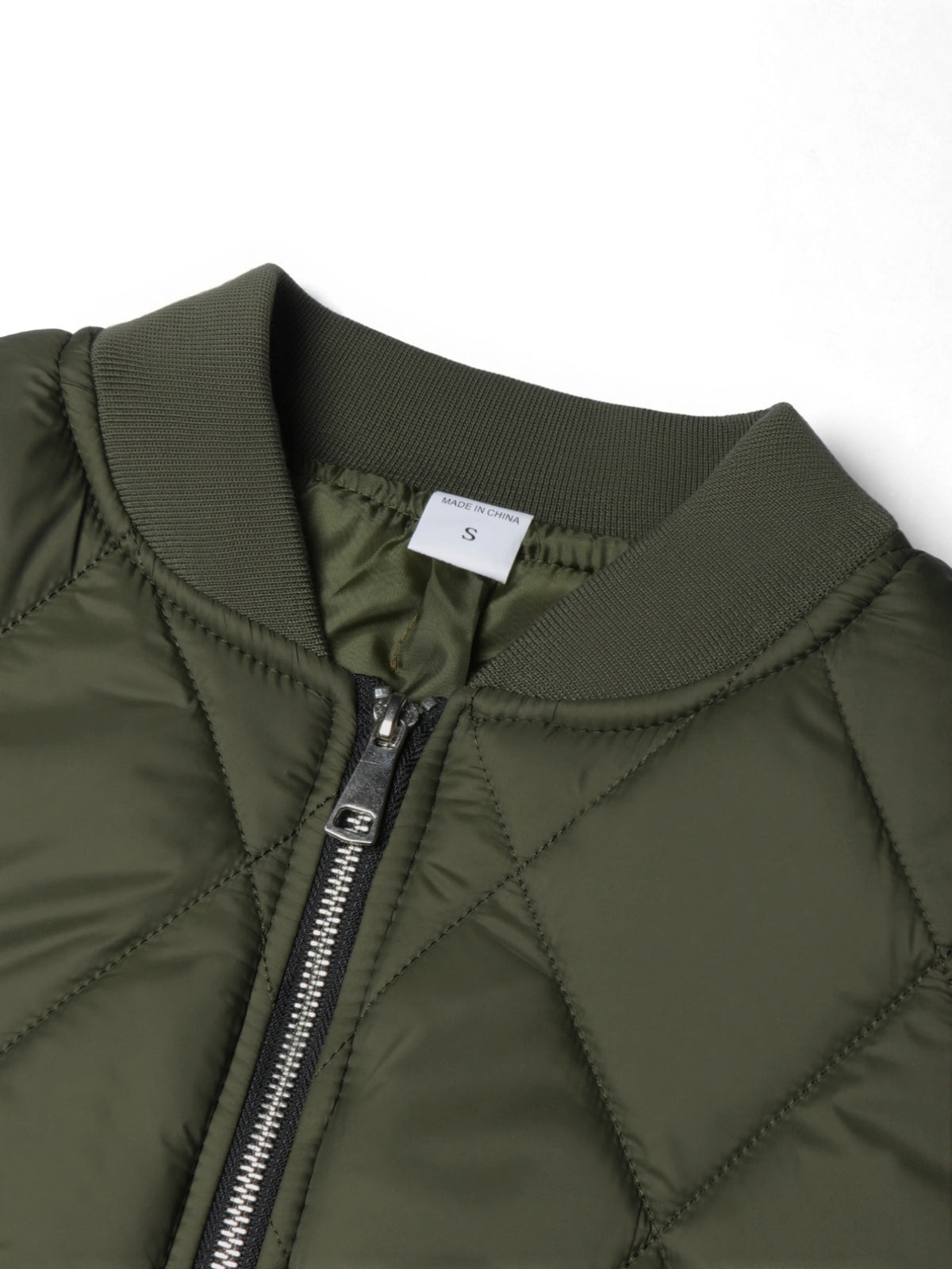 Autumn Winter New Fashion Trendy Black LA Pattern Outdoor Activity Casual Commute Leisure Baseball Collar Classic Style Men'S Non-Stretch All-Match Striped Jacket Coat - Army Green