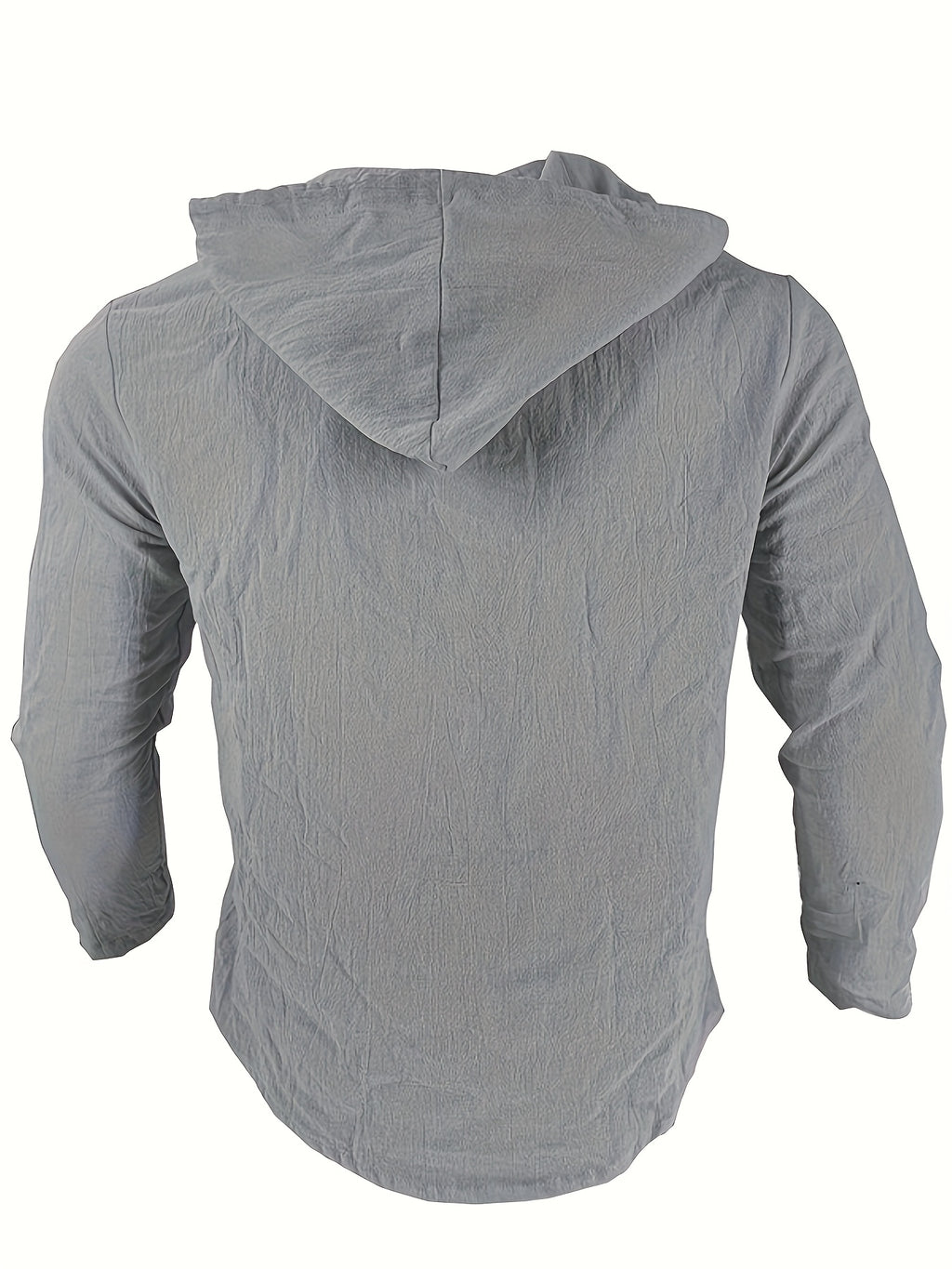 Men'S Spring And Autumn Fashion Versatile Casual Long-Sleeved Shirt, Light, Comfortable And Breathable Linen And Solid Color Shirt, New Season - Grey