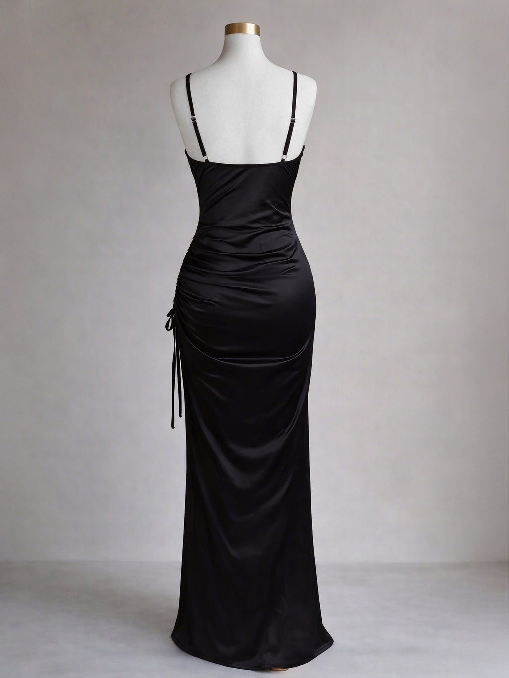 New Women'S French Premium Texture Black Cami Dress High-Waist Slimming Side-Slit Sexy Women'S Dress for Banquets, Parties, And Wedding Bridesmaid Dresses - Black