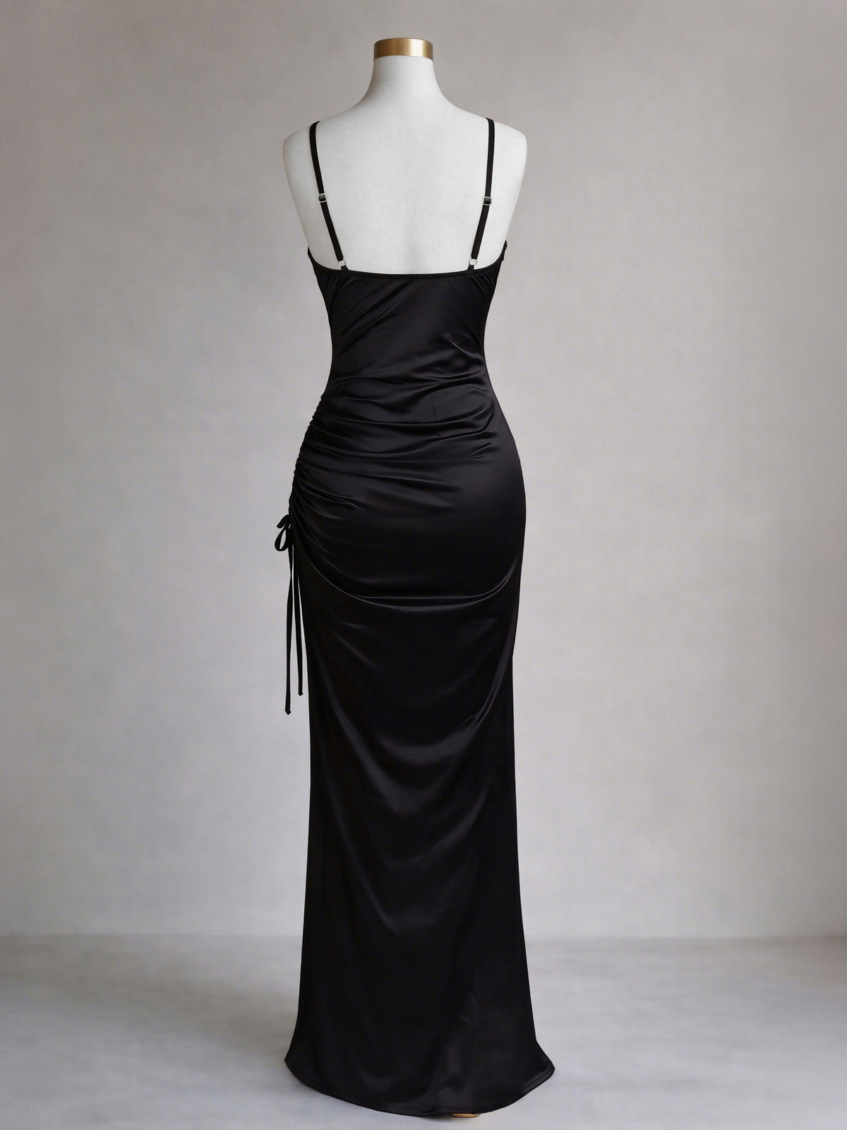 New Women'S French Premium Texture Black Cami Dress High-Waist Slimming Side-Slit Sexy Women'S Dress for Banquets, Parties, And Wedding Bridesmaid Dresses - Black