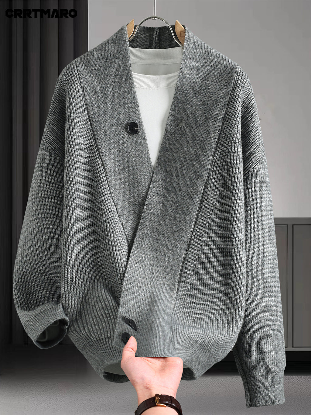Men'S Pullover Sweater, Warm Long Sleeve Casual Top for Fall And Winter - Grey