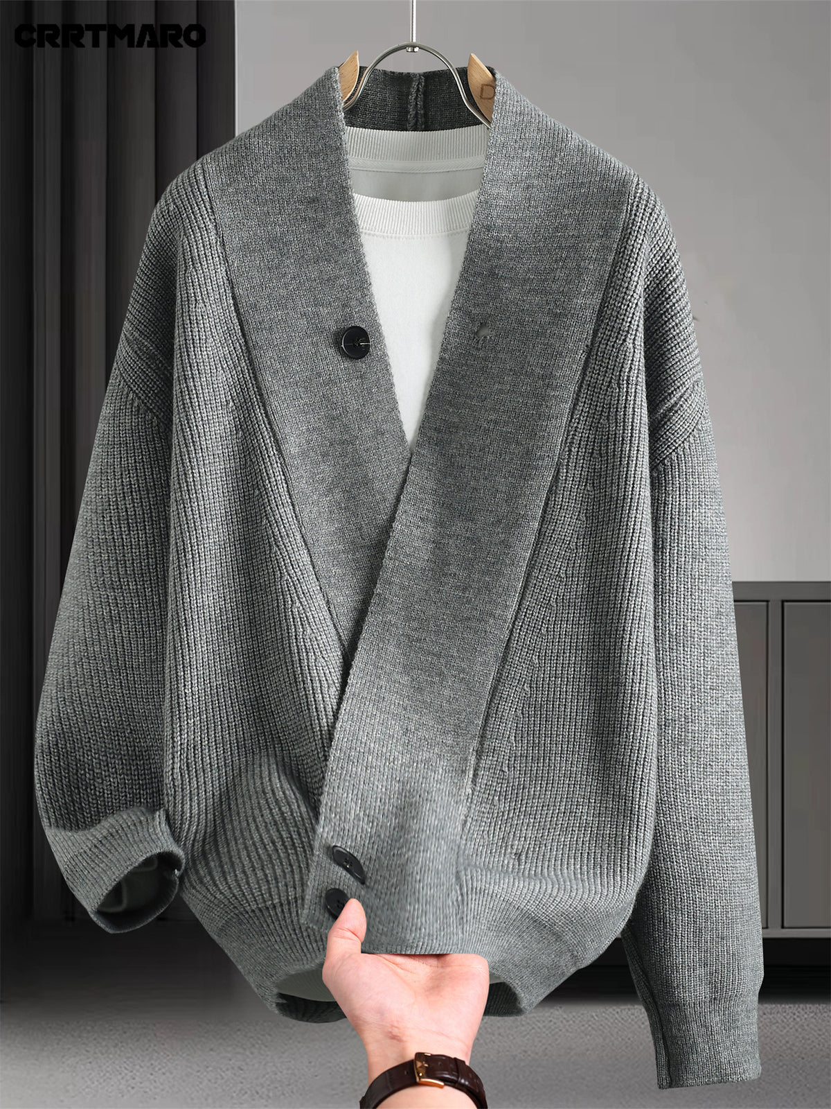 Men'S Pullover Sweater, Warm Long Sleeve Casual Top for Fall And Winter - Grey