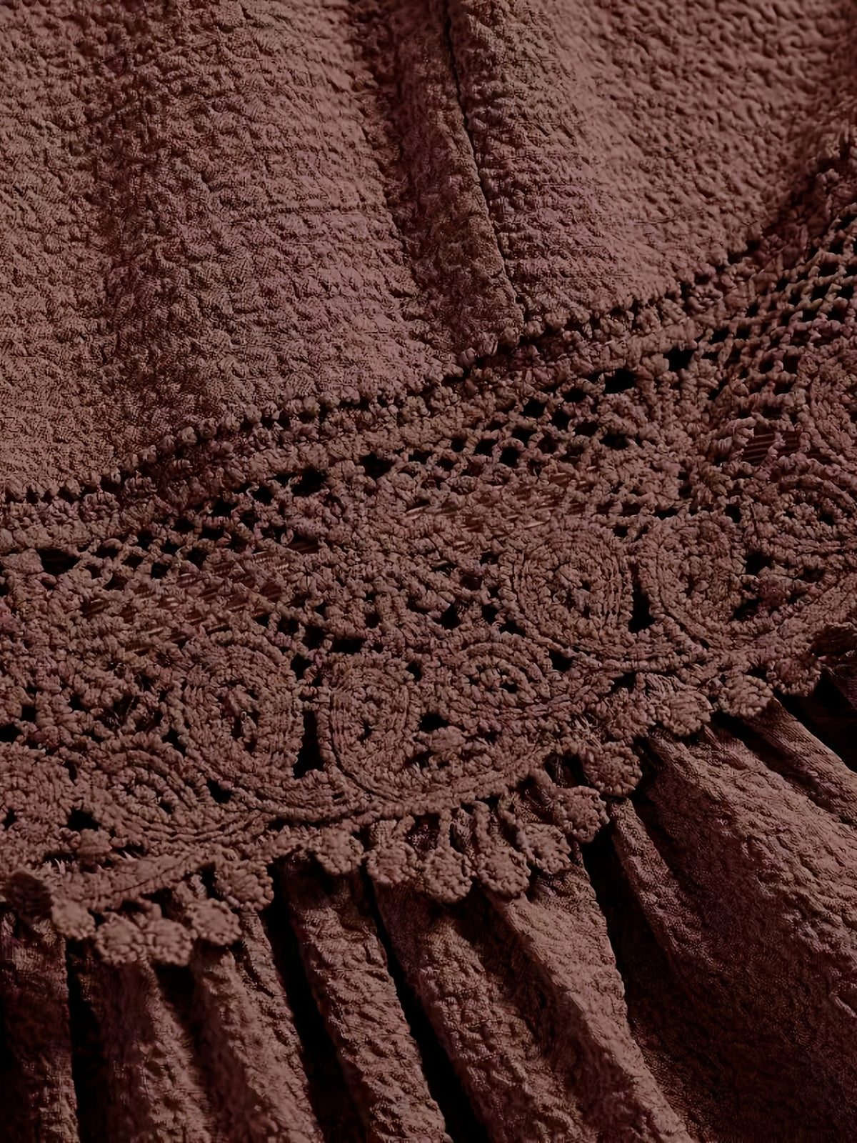 Elegant V-neck Lace-Trimmed Strap Dress | Solid Color, Contrast Lace Details, Suitable for Spring/Summer/Fall, for Adults - Coffee Brown