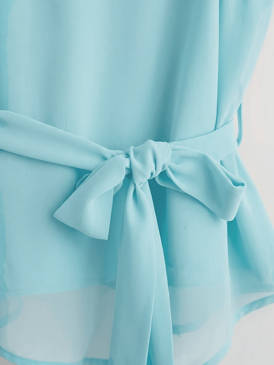 New Style Women's Strappy Camisole Vest, Versatile Summer Body-Conforming Base Layer, Elegant Ladies' Inner Top - Sky Blue
