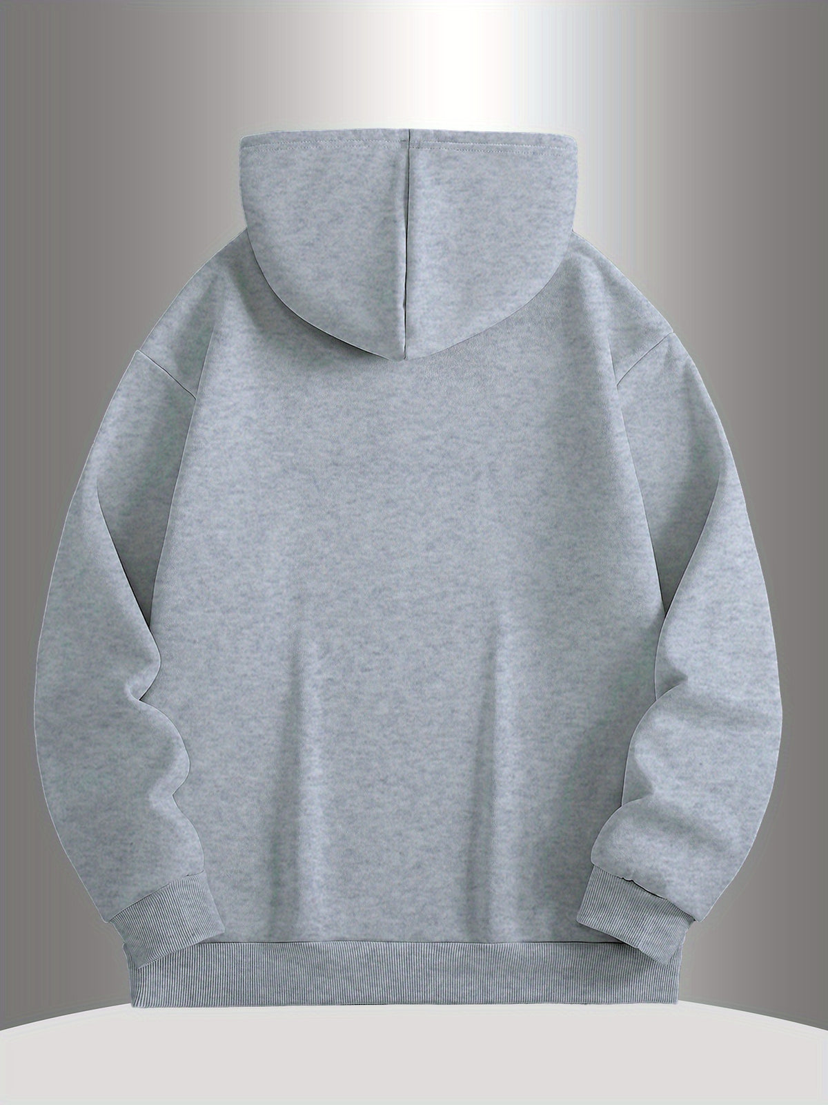Men'S Hooded Fleece Sweatshirt, Leopard Print, Men'S Versatile Hooded Sweater, Casual And Comfortable Long-Sleeved Pullover, Autumn And Winter Hooded Sweatshirt, Easy SLOGAN, Casual, Outdoor Street Style, Fashionable - Light Grey