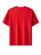 Summer Men's 5pcs Pure Cotton Short-Sleeve T-Shirts, Classic Crew Neck Versatile Basic Style, Soft Breathable Regular Fit, Custom Print Patterns Available, Ideal for Daily Wear, Team Apparel, and Commemorative Work Uniforms - Red