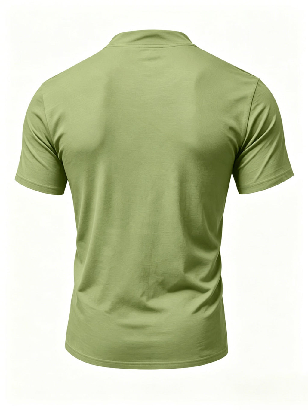 Men'S Summer New Style Henley Collar Tie-Front Short Sleeve T-Shirt, Individual And Fun Print Design with Texture, High-Elastic Regular Fit Made of Breathable And Skin-Friendly Fabric, Suitable for Daily Outings, Fishing, Outdoor Cycling, Running - fern green