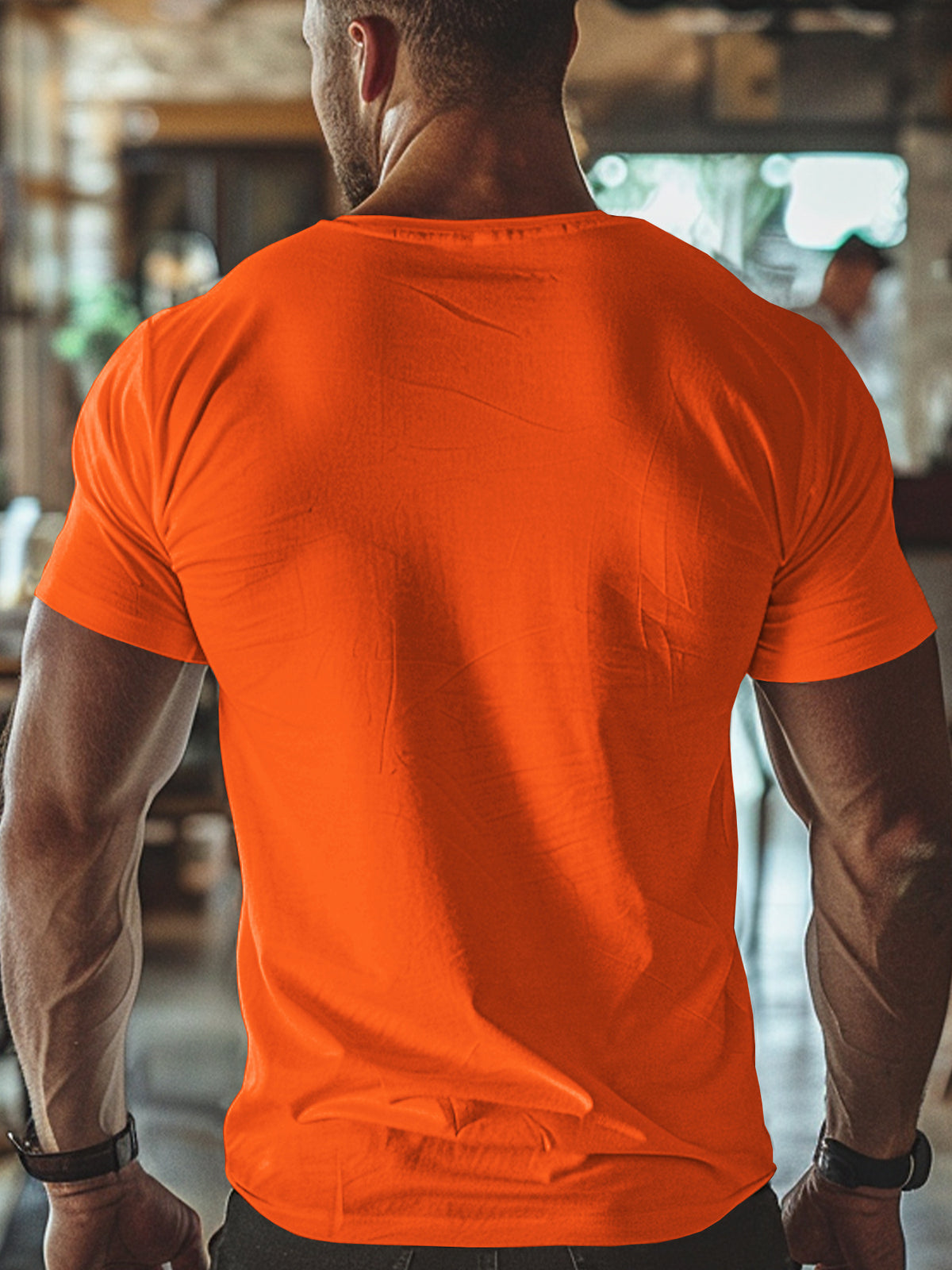 Men'S T-Shirt Abstract Picasso Art Print Casual Sport Daily Wear - Orange