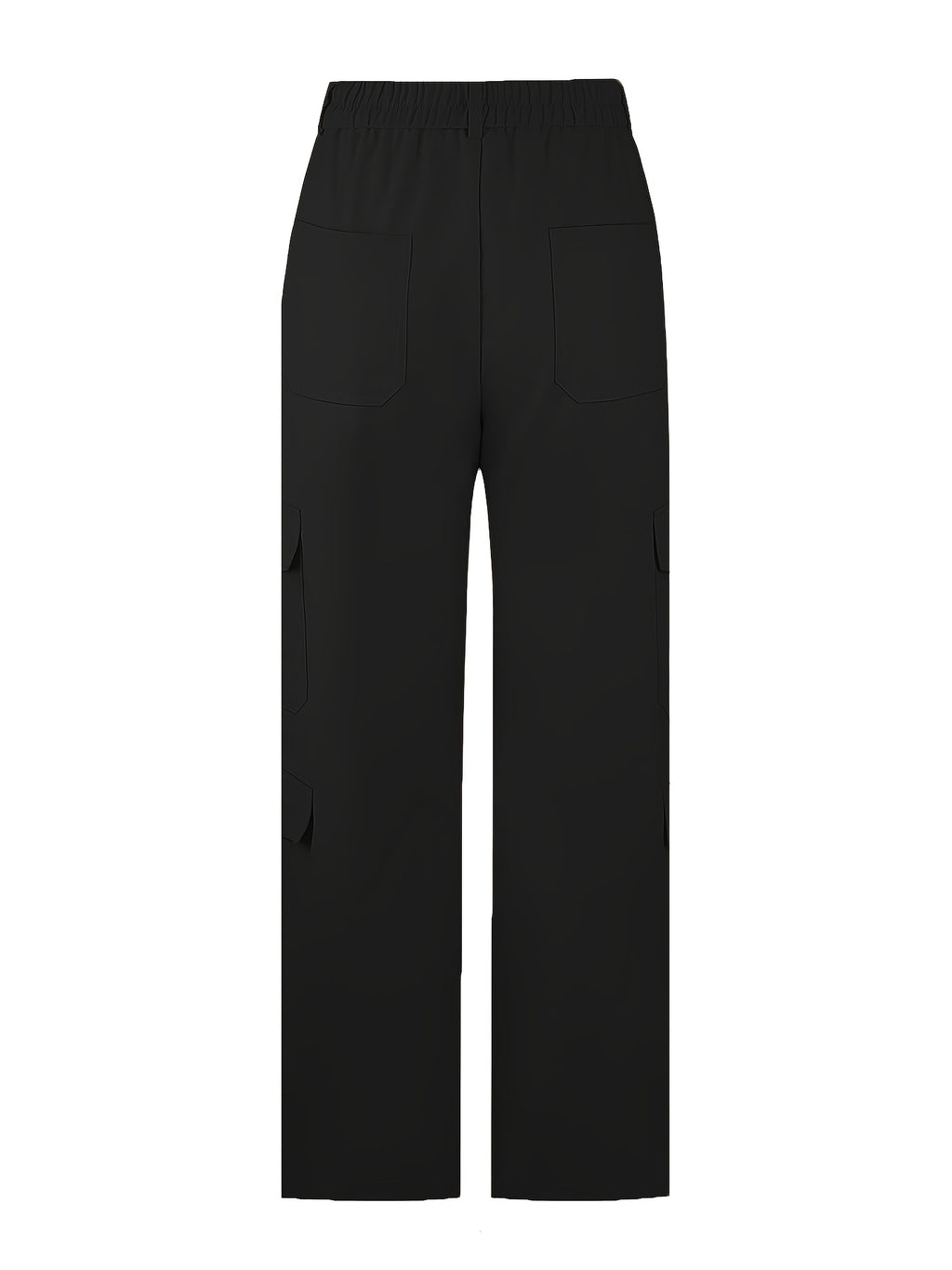 Street Commuter Distressed Multi-Pocket Cargo Pants for Outing, Home, and Casual Wear - Black