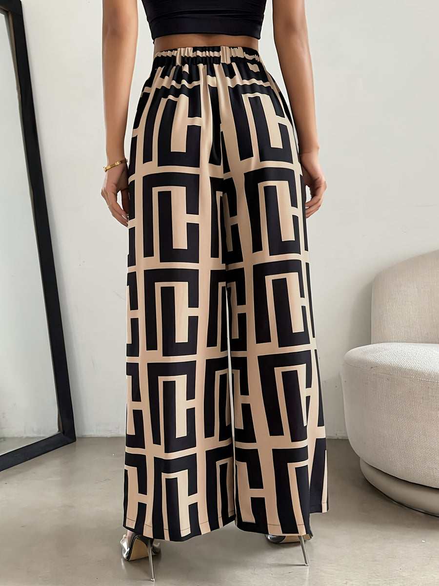 Fashionable Striped Long Pants for Women - Khaki