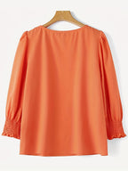 2503 Women's Casual Minimalist Solid Color Shirt Top - Orange red