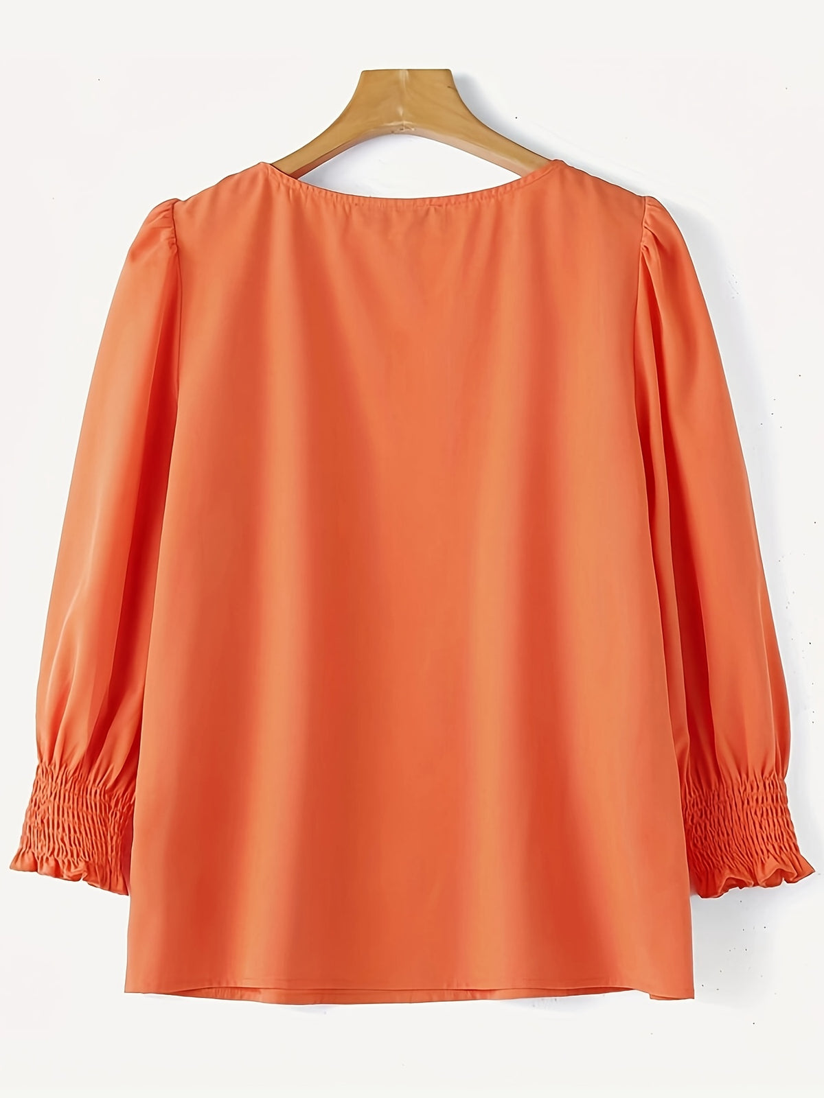 2503 Women's Casual Minimalist Solid Color Shirt Top - Orange red