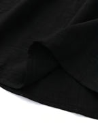 Women'S Casual Wide Leg Pants, Elastic Waist, Solid Color, Polyester 100%, Loose Fit, Long Length, Woven Fabric, 200g/m², for Spring/Fall, Weekend Casual Wear - Black