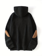 New Men's Autumn/Winter Casual Fashion Hooded Sweatshirt, Heavyweight Thickened Hooded Sporty Trendy Sweatshirt Jacket, for Daily Outings, Holiday Gifts, Great for Gifting to Family and Friends - Black
