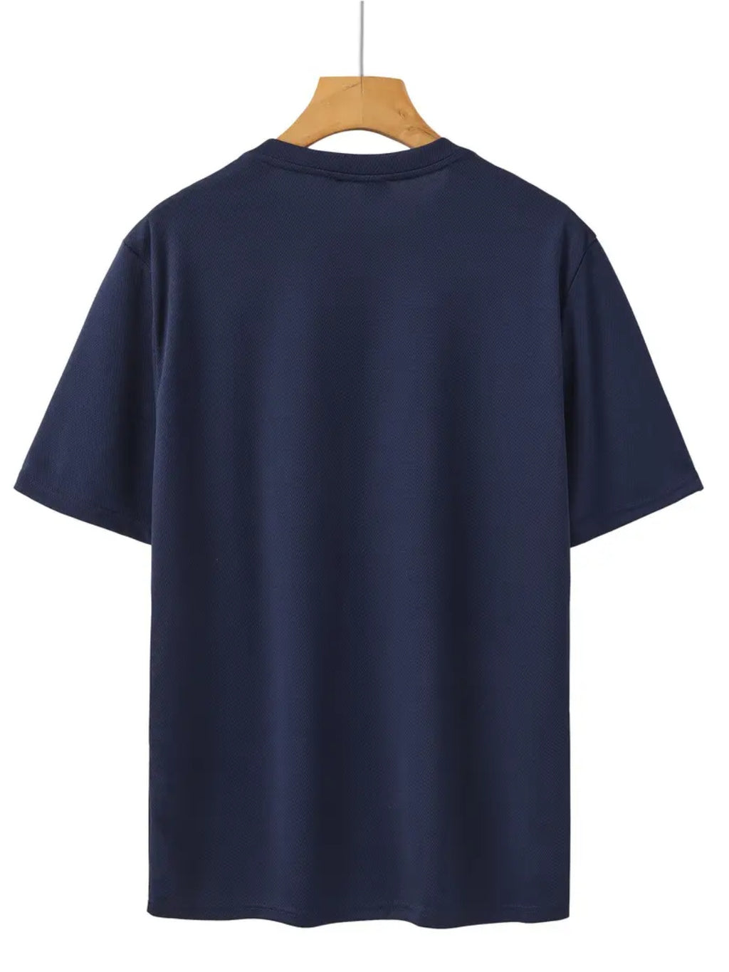 Men'S T-Shirt Spring And Summer Casual Style Printed Design Versatile Fitness Exercise Outdoor Vacation Men'S Top Quick Drying - Navy Color