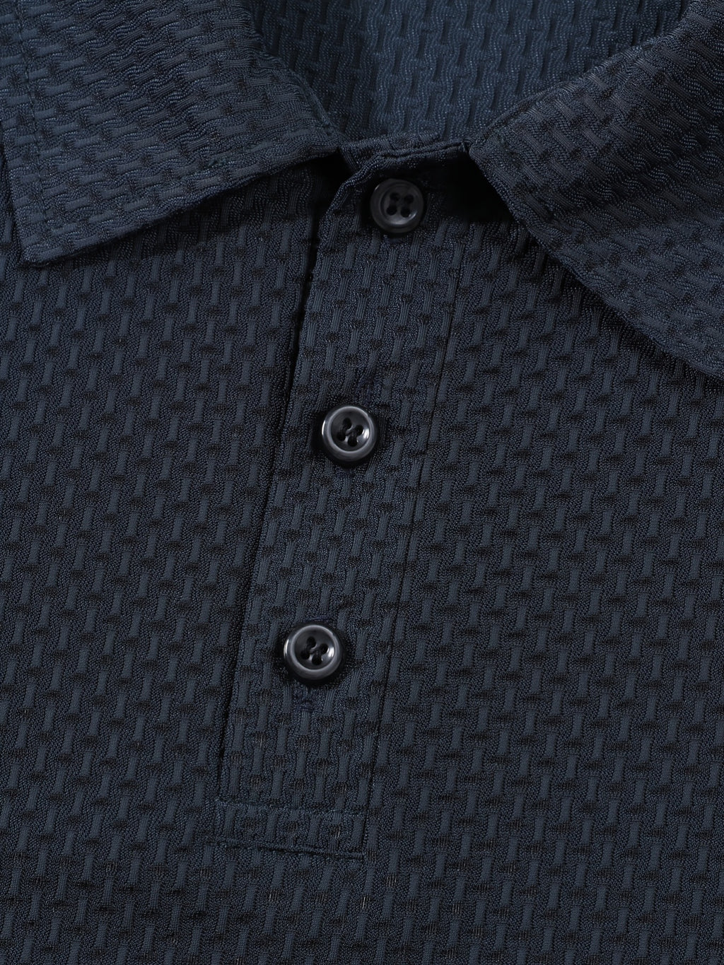 Summer Shirt, Breathable Daily Wear Quick- Fabric Business Casual Short Sleeve with Collar and Button Details, Comfortable and Breathable Micro-Texture Shirt for Casual Attire - Navy Color