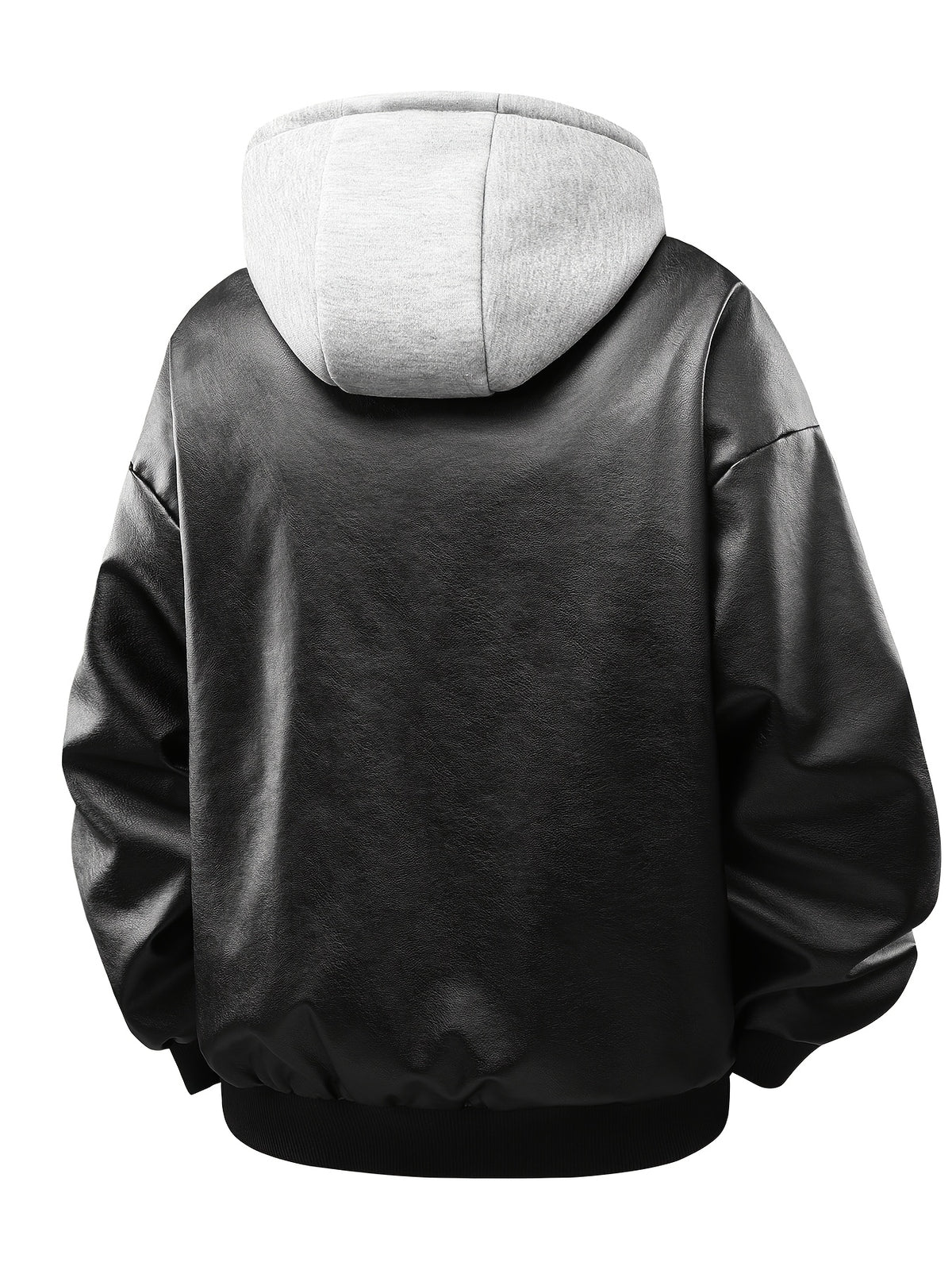 Men's Autumn/Winter 2-in-1 Look Hooded Baseball Jacket - Black
