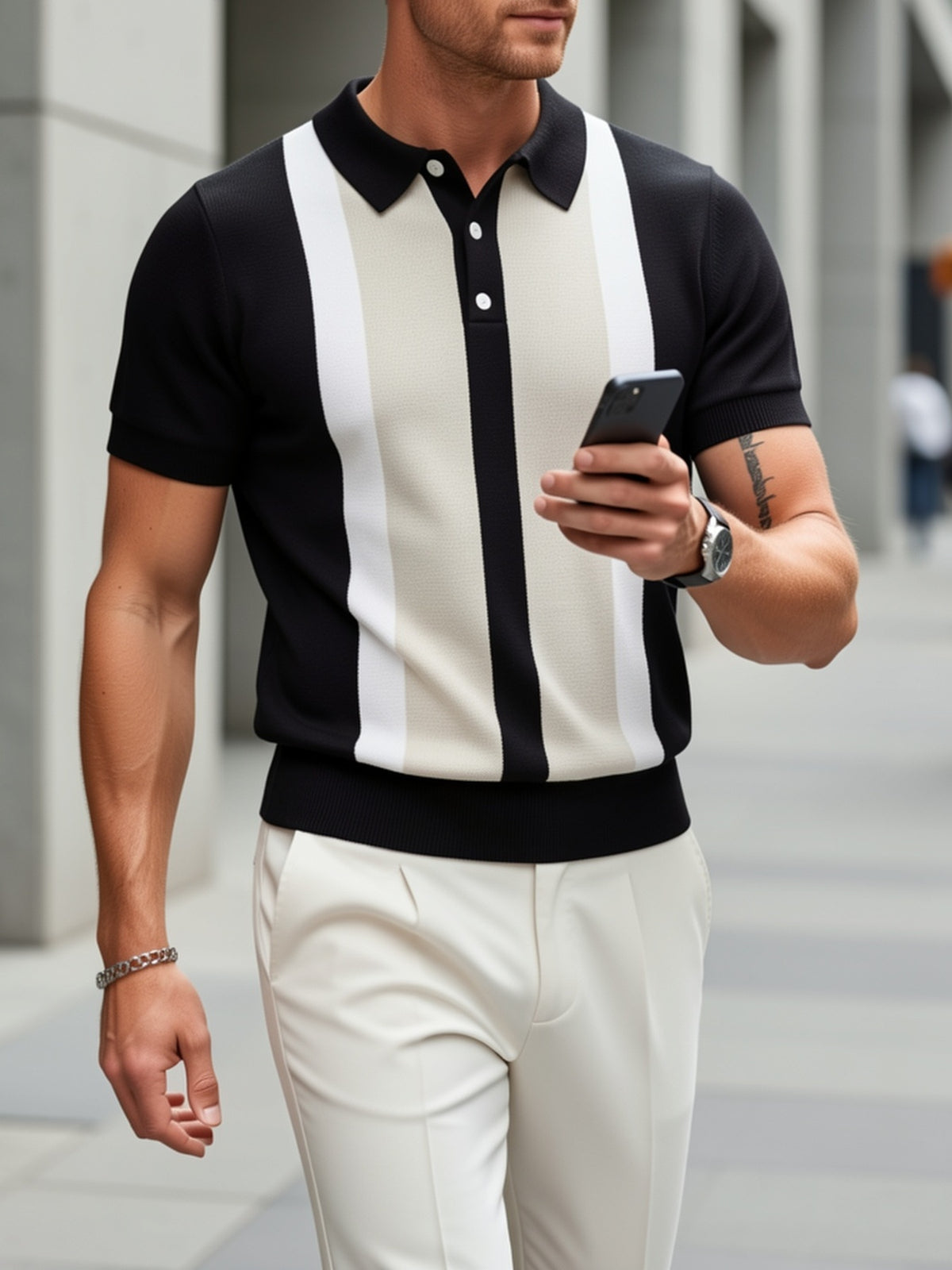 Men'S Color-Block Short Sleeve Polo Shirt, Soft Comfortable Breathable Outdoor Sports Or Home Casual Perfect Gift for Family - Mixed colors