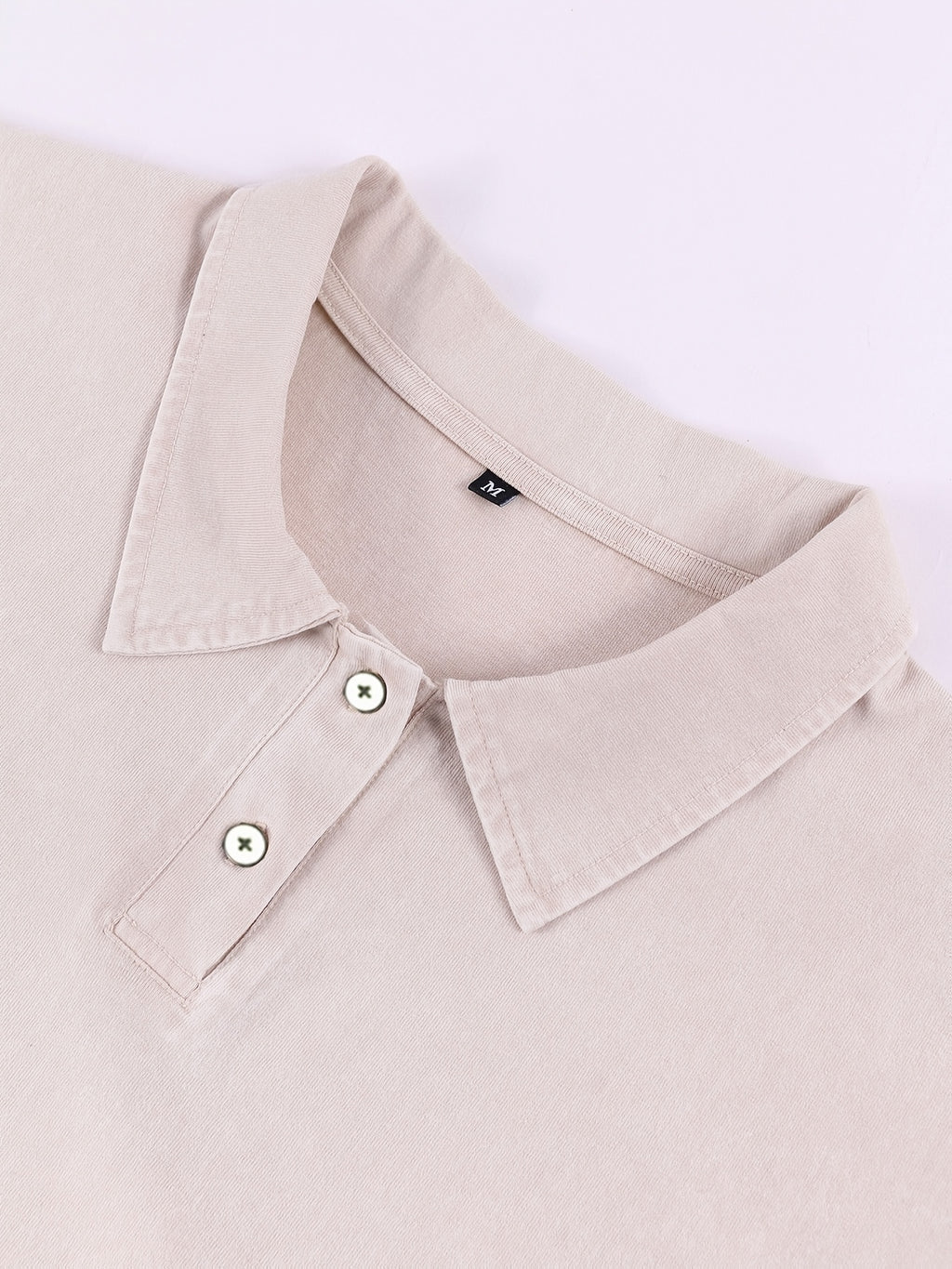 New American Hip-Hop Punk Style Washed Black Short Sleeve Lapel Loose Polo T-Shirt for Men And Women - Retro Distressed Design, Lightweight And Breathable Fabric, Streetwear Trendy Loose Polo Top, Suitable for Casual Wear And Outdoor Activities - Apricot