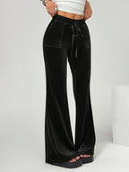 Spring/Summer Directional Women'S Solid Color Flared Pants - Black