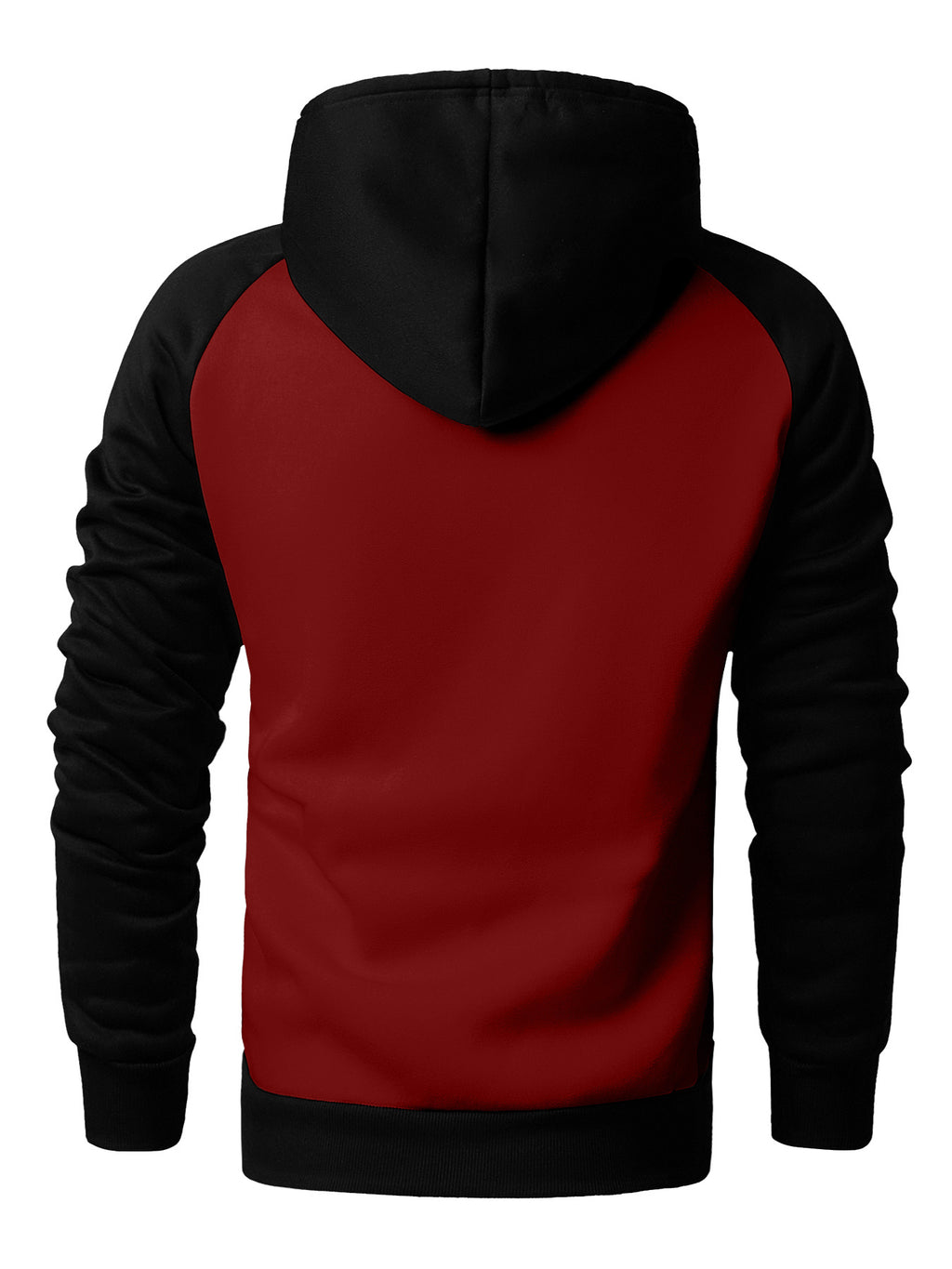 Men'S Hooded Sweatshirt with Color Block Design, Stylish And Versatile in Two Colors, Featuring a Color-Blocked Hood And Trendy Raglan Sleeves - Burgundy