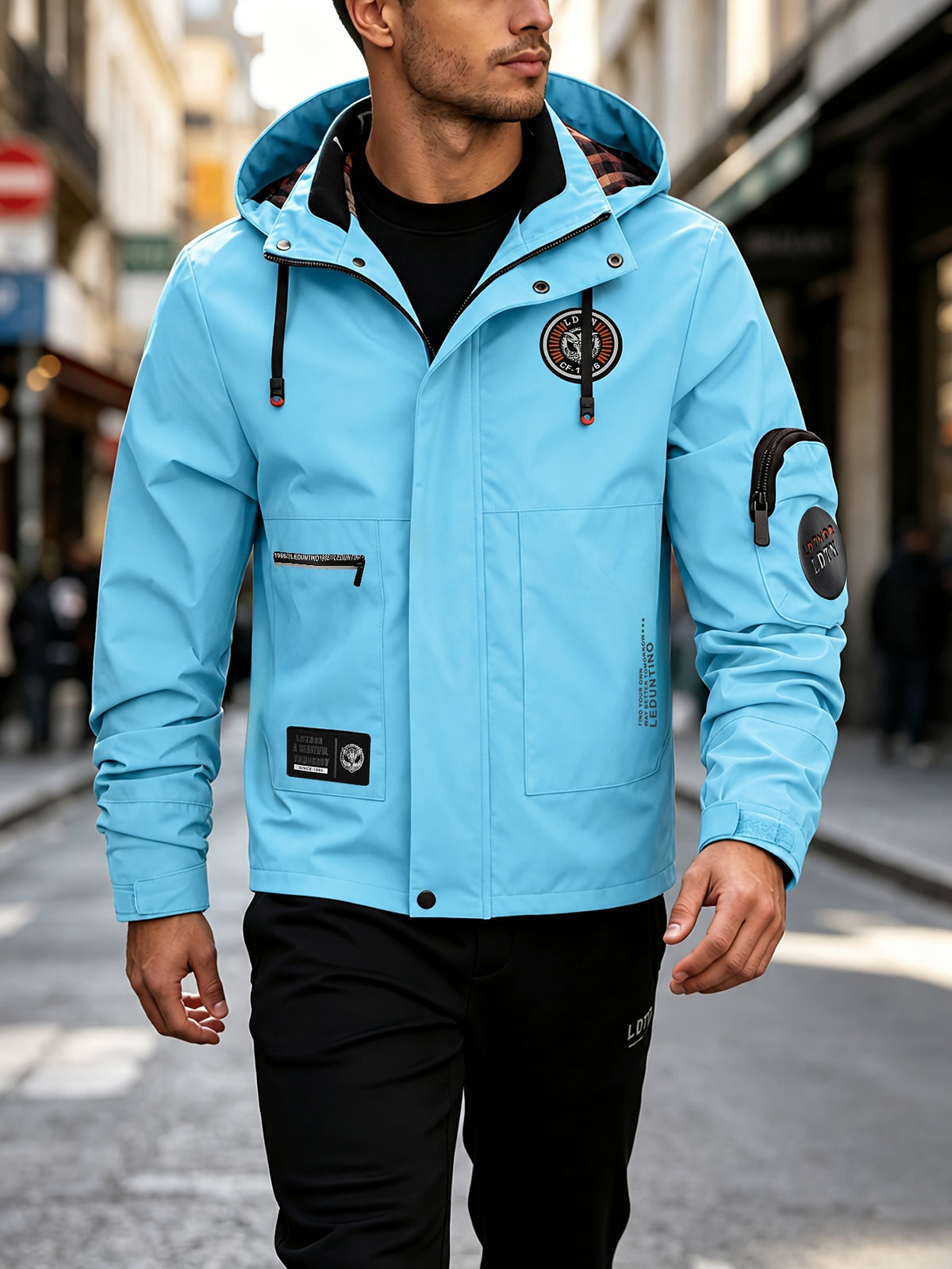 Men's Spring-Autumn New Style Fashion Zipper Jacket - Fashionable and Versatile Outdoor Daily Casual Commuting Jacket - Multi-pocket Hooded Jacket - Can Also Be Given as a Gift to Others - Light Green