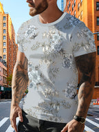Spring/Autumn 2026 New Arrival, Men'S Casual Short Sleeve T-Shirt, Lightweight And Durable, Wear-Resistant Design, Trendy Style, Urban Trendy Casual Top, Blending Sports Casual And Street Fashion, Summer Essential, Street Trendy Design - Mixed colors