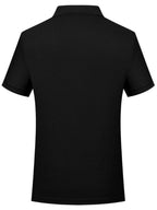 P176# Men'S Short Sleeve Polo Shirt with Black Horse Graphic Print, Outdoor Casual Breathable Top, Button-Up Collar, Golf Apparel, Inner And Outer Wear, Skin-Friendly Fabric, Men'S Fashion T-Shirt - Black