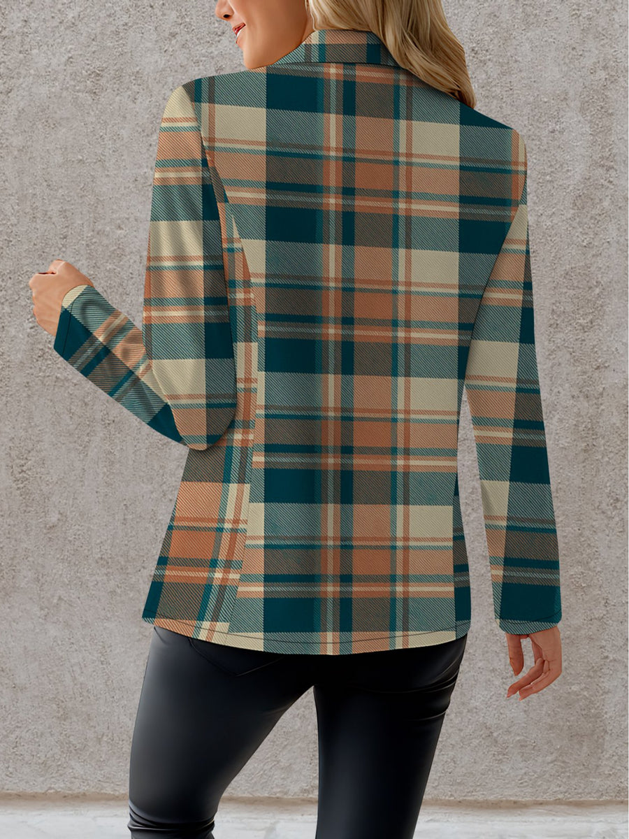 Autumn Women'S Fashion, Outdoor Travel, Personalized Clothing, Exquisite Patterns, Women'S Tops, Striped Plaid Geometric Pattern Prints, Elegant Women'S Autumn Skirts, Exquisite Women'S Suit Jackets - Mixed colors