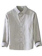 Casual Men's Pure-color Long-sleeved Shirt, a Classic and Versatile Button-up Cardigan, Skin-friendly, Breathable, and of Good Texture. Available in Multiple Colors, It Is the First Choice for Daily Commuting, Shopping, and Going Out. - Grey