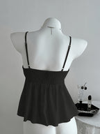 ZLLZ Women'S Cute Solid Color Cami Top, Summer - Black