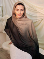 Lightweight, Breathable, And Skin-Friendly with a Soft Gradient Design; Suitable As a Headscarf Or Shawl. A Stylish Yet Modest Choice for Women for Various Occasions - from Prayer And Daily Outings to Social Gatherings - 2# Coffee + Beige