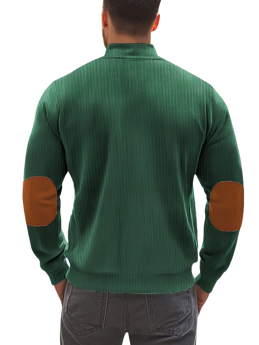 Men'S Casual Jacket, Stylish And Versatile, Spring And Autumn Windbreaker for Men, Featuring a Color-Block Design, Suitable for Dry Cleaning - Perfect for Everyday Wear And Outdoor Commuting - Dark Green