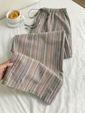 Women's Striped Tie-Waist Comfortable Casual Wide Leg Pants - Mixed colors