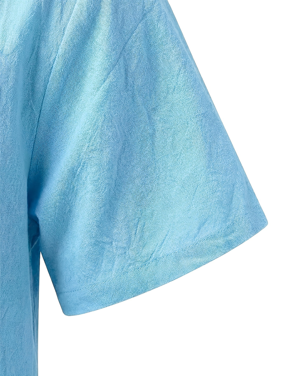 Men'S Shirt Linen Fabric Hooded Design Casual Easy Fashion Breathable High Elasticity Comfortable, Suitable for Outdoor Excursion Vacation Travel Beach Daily Casual Home Wear - Light Blue