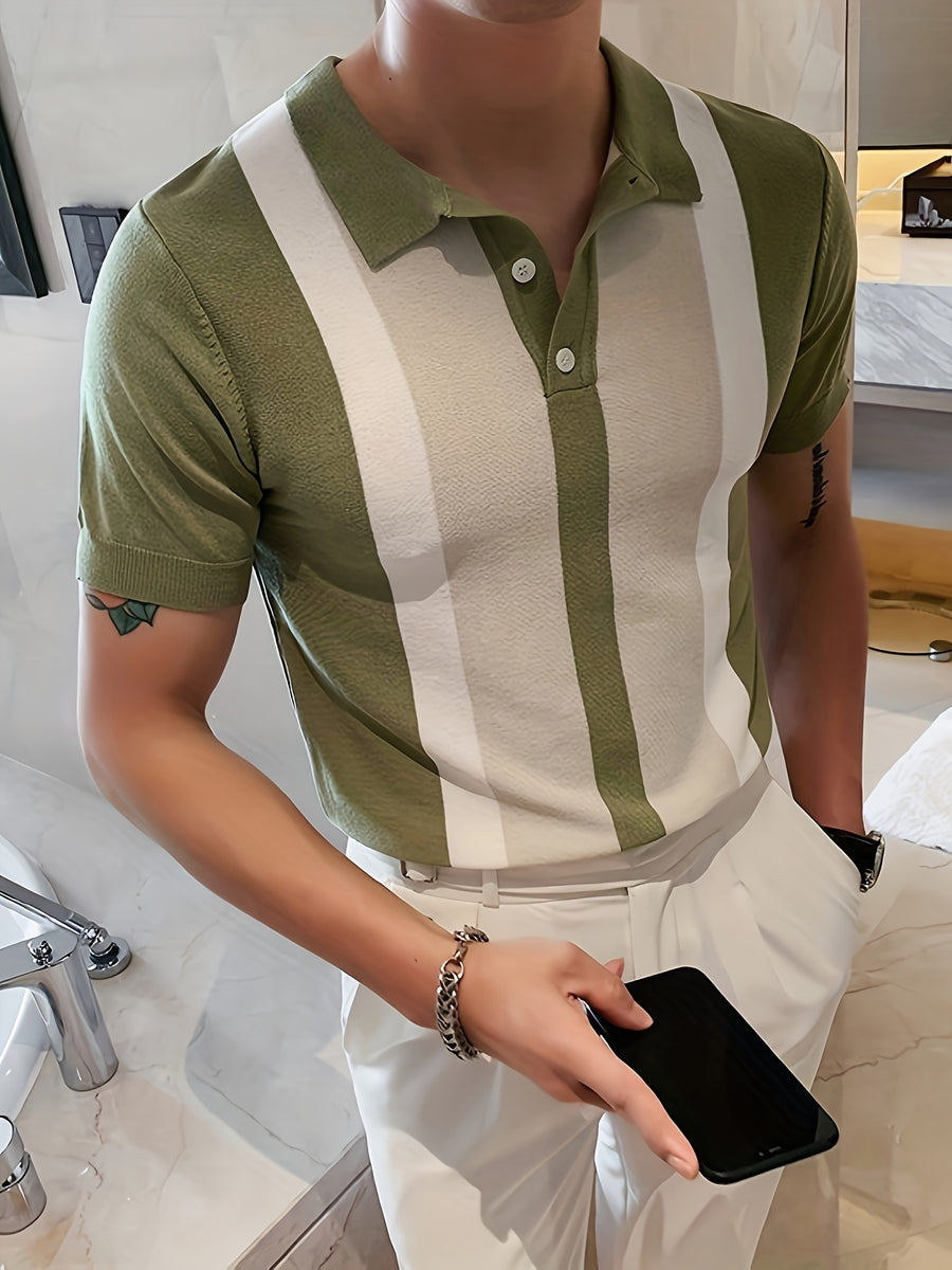 Men'S Color-Block Short Sleeve Polo Shirt, Soft Comfortable Breathable Outdoor Sports Or Home Casual Perfect Gift for Family - Mixed Color 3