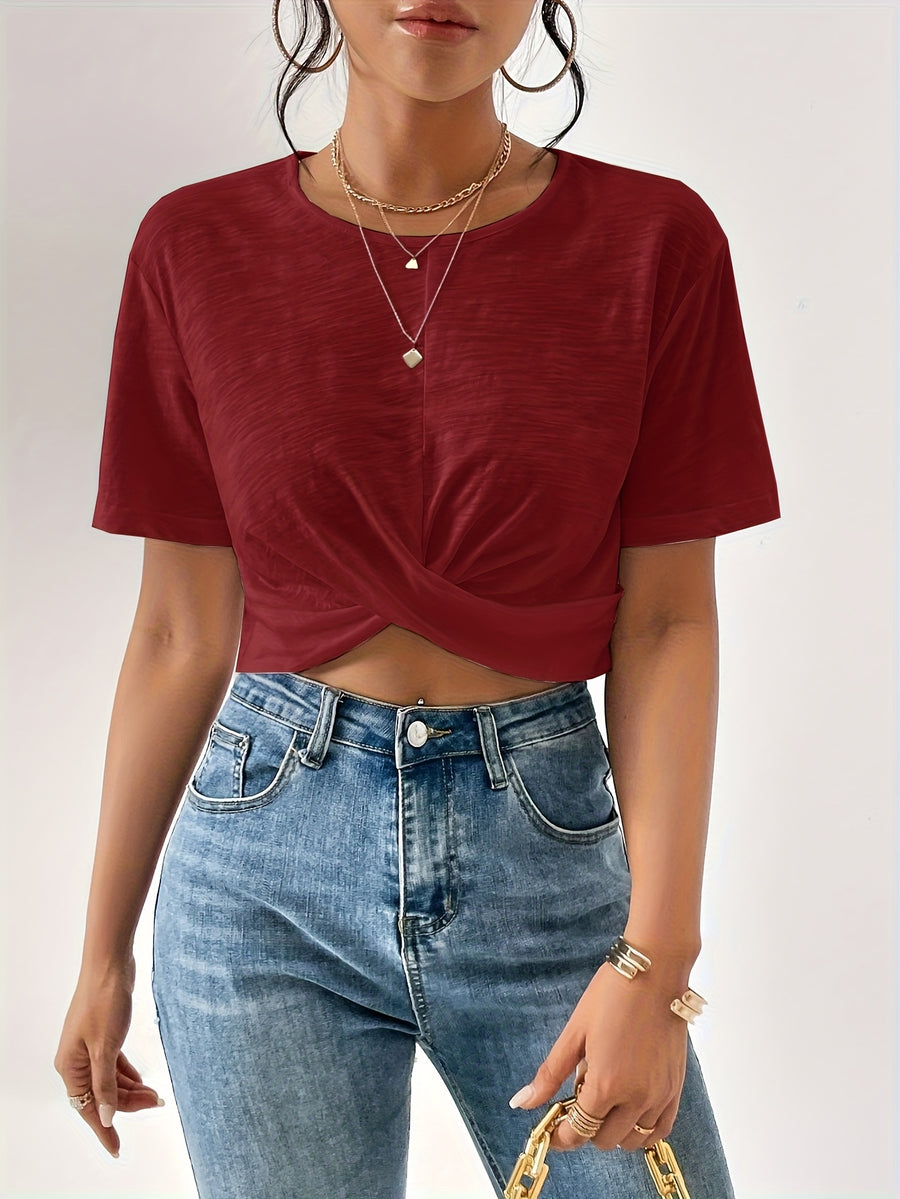 Women'S Fashion Short Sleeve T-Shirt - Red
