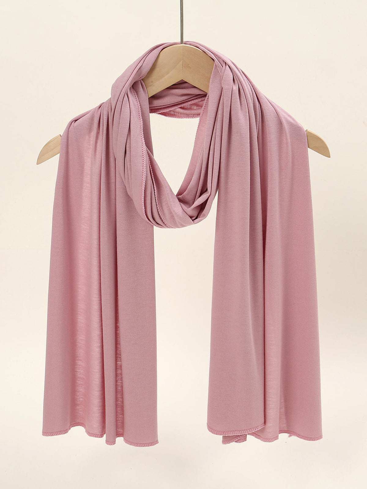 1pc Women'S Jersey Headscarf, Solid Color Scarf, Jersey Headwrap, Muslim Prayer Head Wrap Abaya, Suitable for All Seasons for Dress - Pink