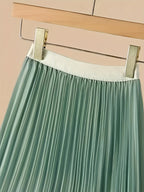 Women'S Pleated Skirt - Ocean Green