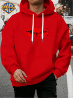 Warner Men'S Autumn Winter Hoodie, Batman Theme Print Trendy Sweatshirt, Gotham City Series Athletic Preppy Design, Unisex Street Fashion Item for Casual Wear And Leisure Travel, Popular Element Enhancement - Red
