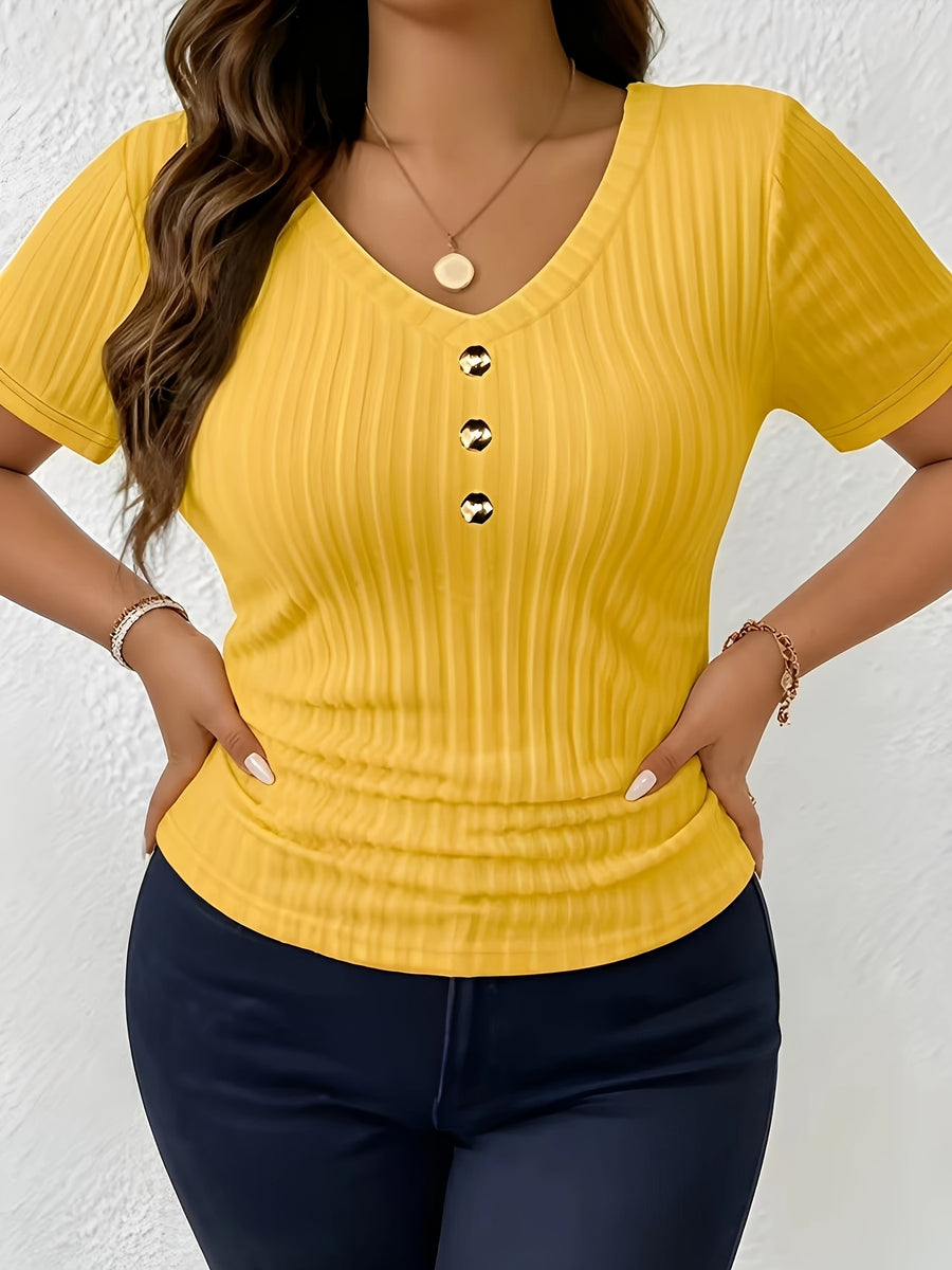 European and American Women's Fashion T-Shirt - Yellow