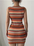 Stylish Casual Striped Vacation Style Sleeveless Top and Skirt Two-Piece Set - Mixed colors