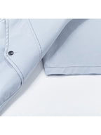 Zhiyu OBM Men's Multi-Color Workwear Short-Sleeve Shirt Jacket, Functional Topstitch Design Casual Outdoor Shirt, Cool and Stylish Must-Have Shirt Jacket for Boys - Glacier Blue