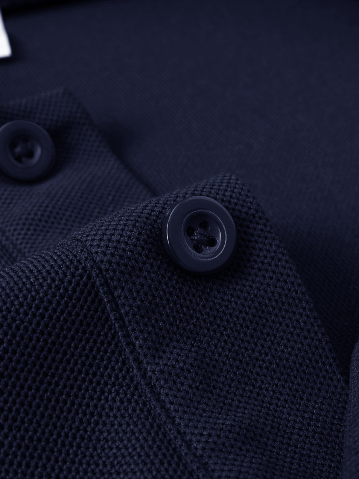 HC2-3459# Mountain Peak Minimalist Fashion Pattern Print, New Autumn/Winter 2025 Long Sleeve Polo Shirt, Contrast Color Design, Fashionable And High-End, Lapel Top, Comfortable And Breathable Fabric, Anti-Wrinkle And Anti-Pilling - Navy Color