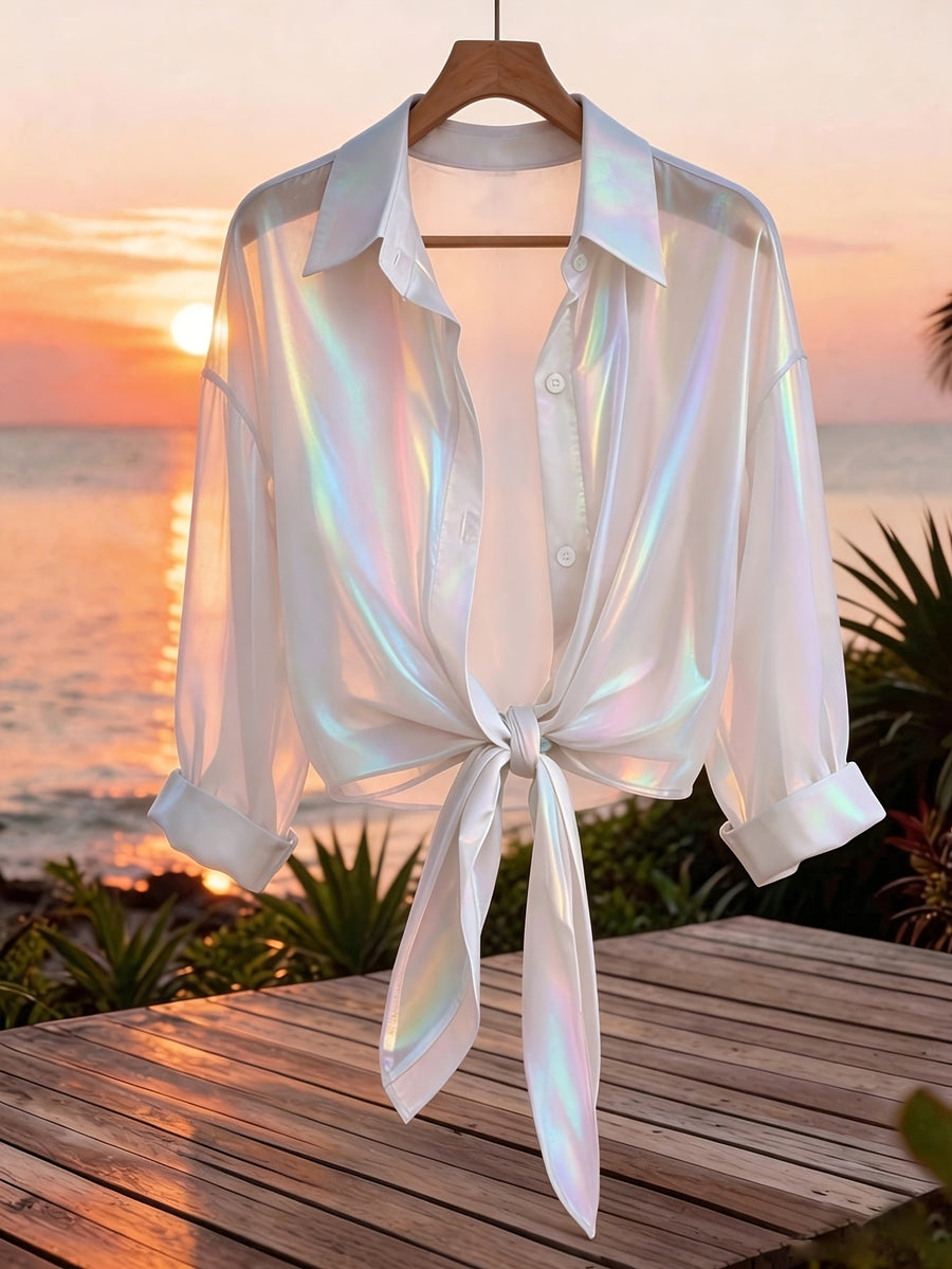 Women'S Popular Fashion Casual Blouse - White