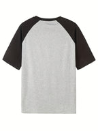 Generic Y2K Aesthetic Star Graphic Tee Women'S Retro Raglan Sleeve T-Shirt Grunge Streetwear Loose Fit Crewneck Short Sleeve Top - Light Grey