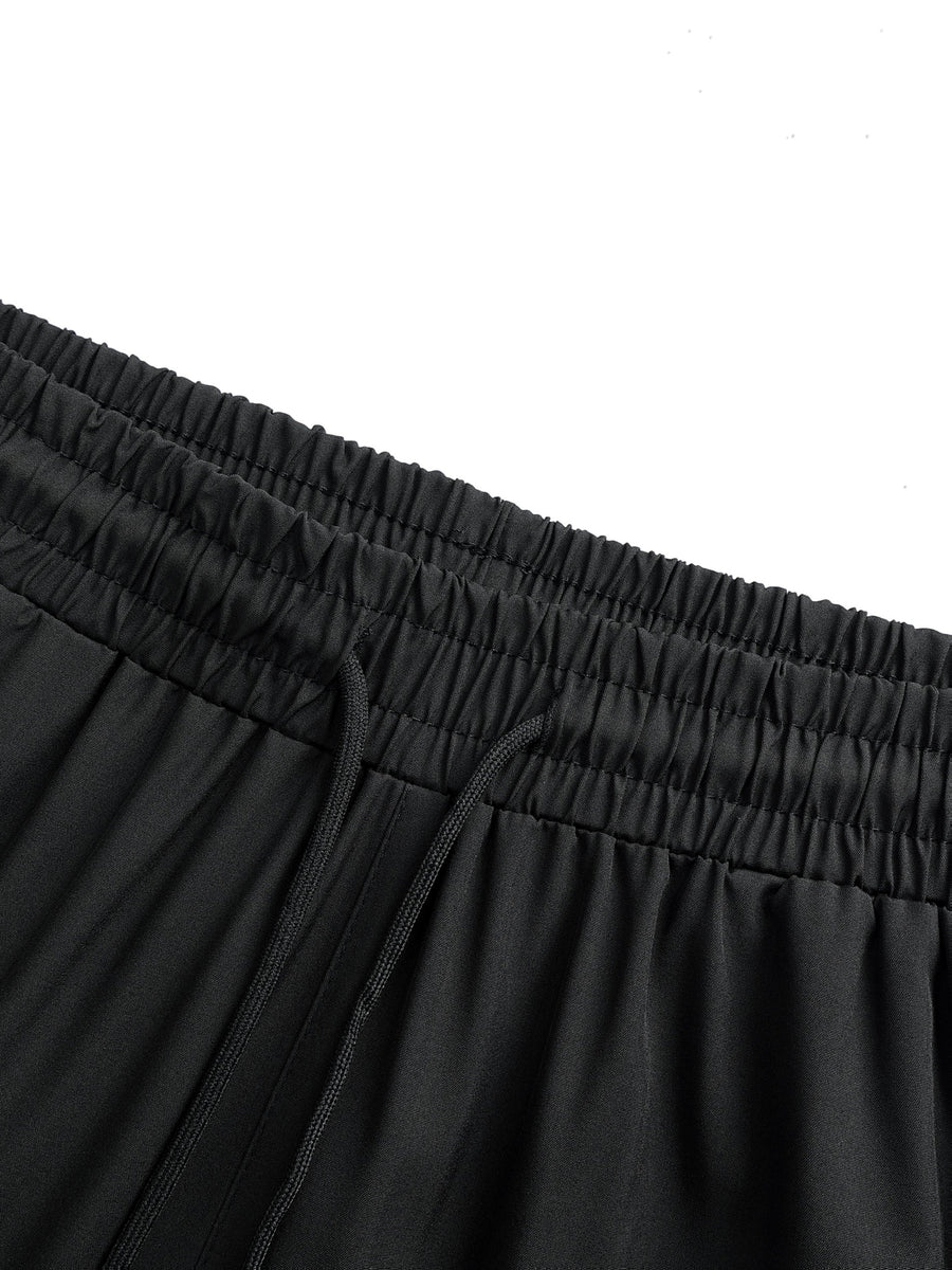 Women'S Quick-Dry Athletic Ankle-Cinching Trousers, Comfortable Breathable Trendy Fashion Versatile Thin Casual Pants - Black