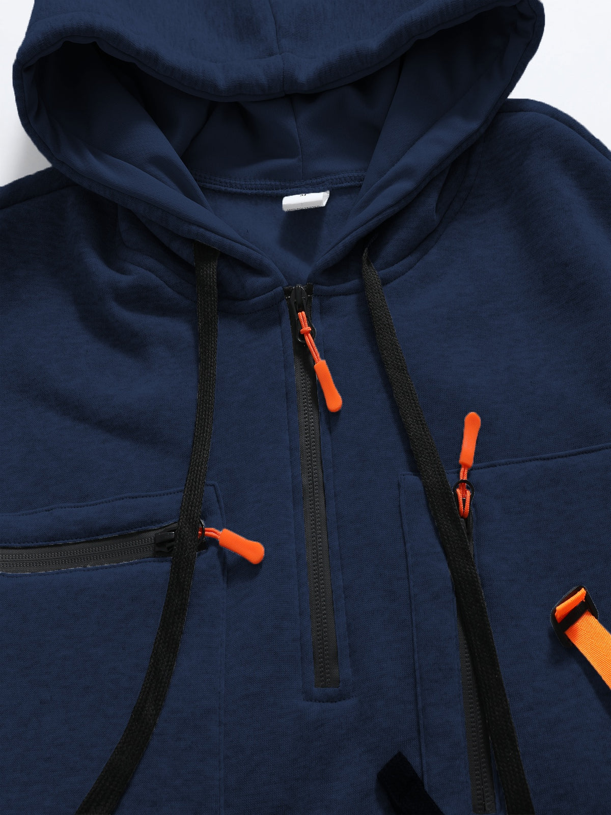 2026 Autumn Winter New Street Men'S Sweatshirt Outdoor Sports Sweatshirt Multi-Pocket Zipper Men'S Casual Print Novelty Hoodie - Navy Color
