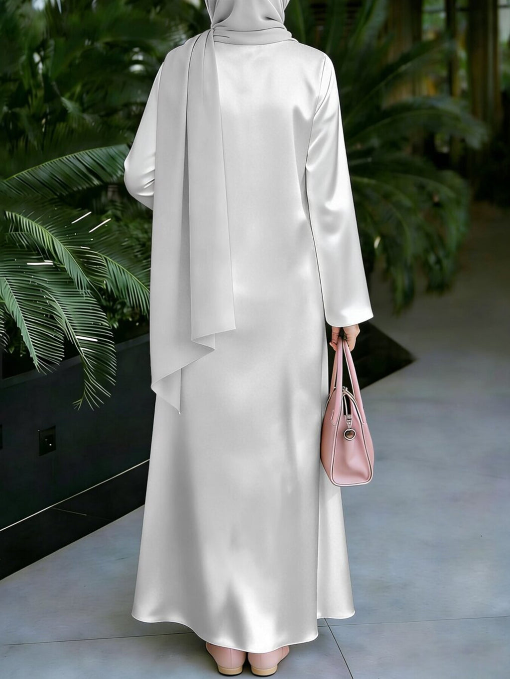 Muslim Women's Dress, Loose Fit Traditional Middle Eastern Robe, Straight Cut Long Sleeve Elegant Muslim Long Dress, Long Abaya, Ethnic Pattern Print Dress, Headscarf Not Included - Mixed colors